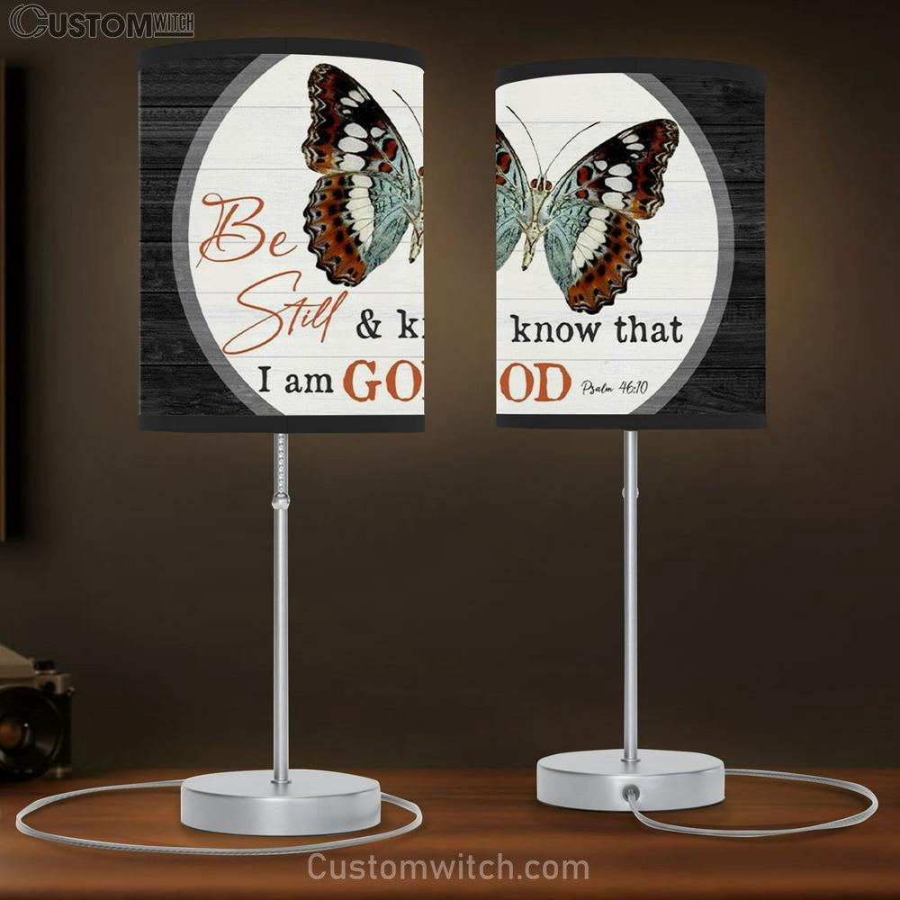 Christian Table Lamb Gift - Be Still And Know That I Am God Butterflies - Christian Bedroom Decor