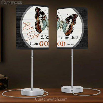 Christian Table Lamb Gift - Be Still And Know That I Am God Butterflies - Christian Bedroom Decor