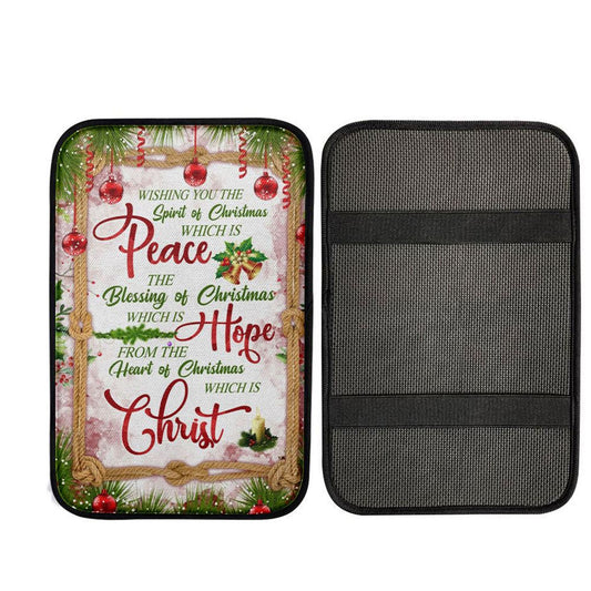 Christian Christmas Gifts Peace Hope Christ Christmas Car Center Console Cover, Religious Car Armrest Accessories