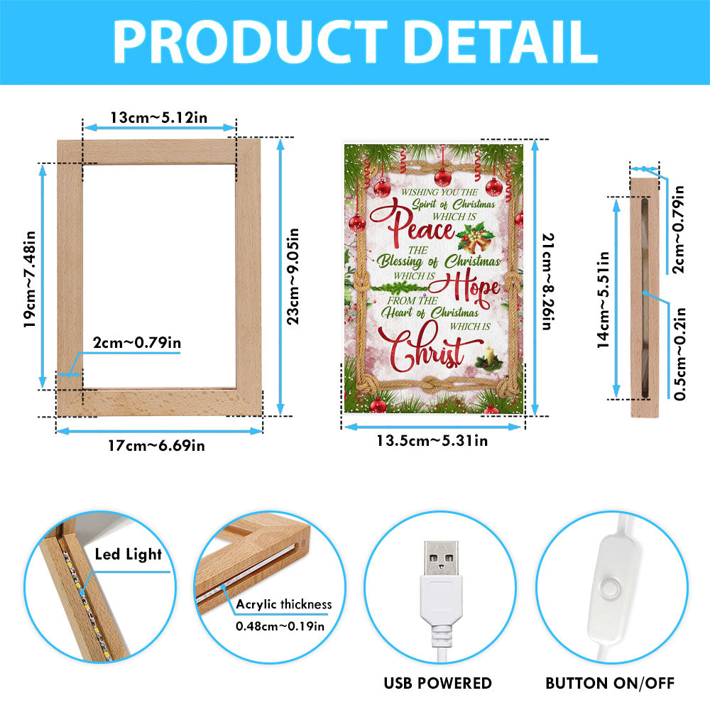 Christian Christmas Gifts Peace Hope Christ Christmas Frame Lamp Prints - Bible Verse Decor - Scripture Art