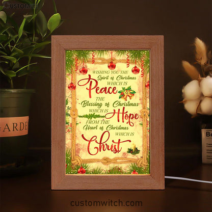 Christian Christmas Gifts Peace Hope Christ Christmas Frame Lamp Prints - Bible Verse Decor - Scripture Art