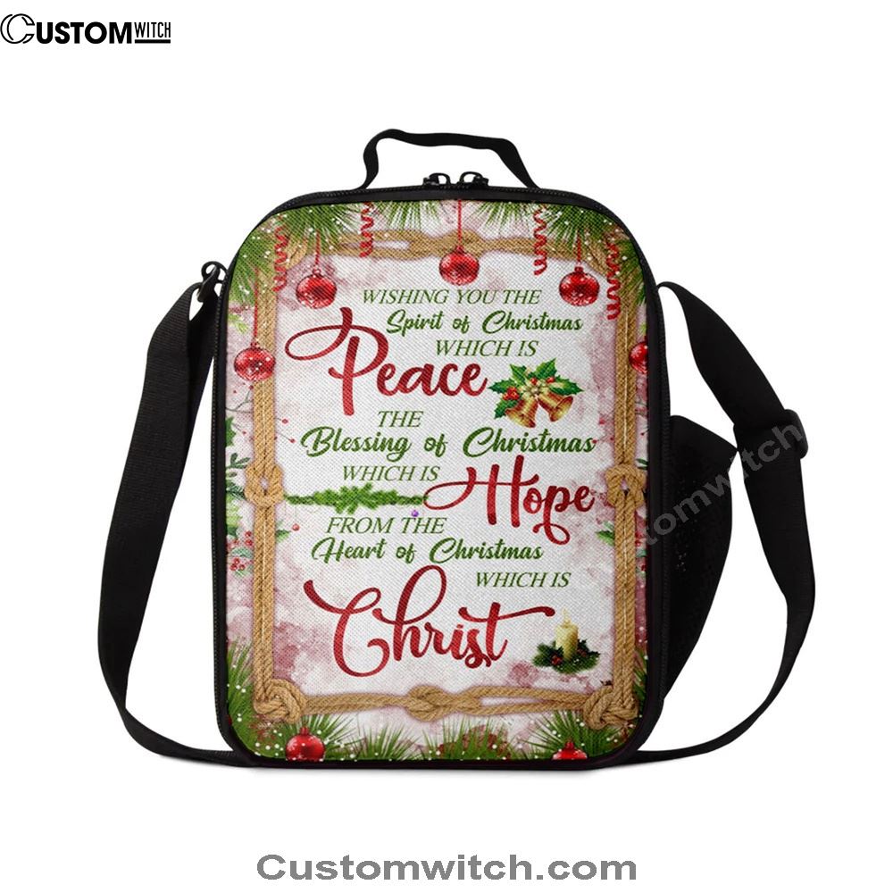 Christian Christmas Gifts Peace Hope Christ Christmas Lunch Bag, Christian Lunch Bag For School, Picnic, Religious Lunch Bag