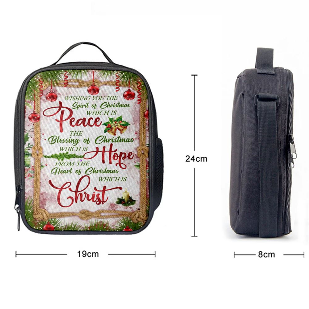 Christian Christmas Gifts Peace Hope Christ Christmas Lunch Bag, Christian Lunch Bag For School, Picnic, Religious Lunch Bag