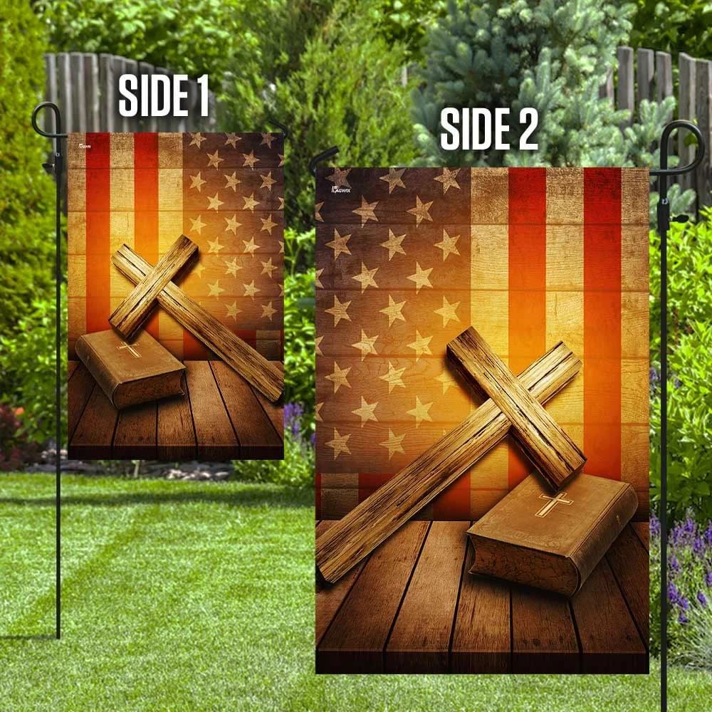 Christian Cross America House Flags, Christian Flag, Scripture Flag, Garden Banner