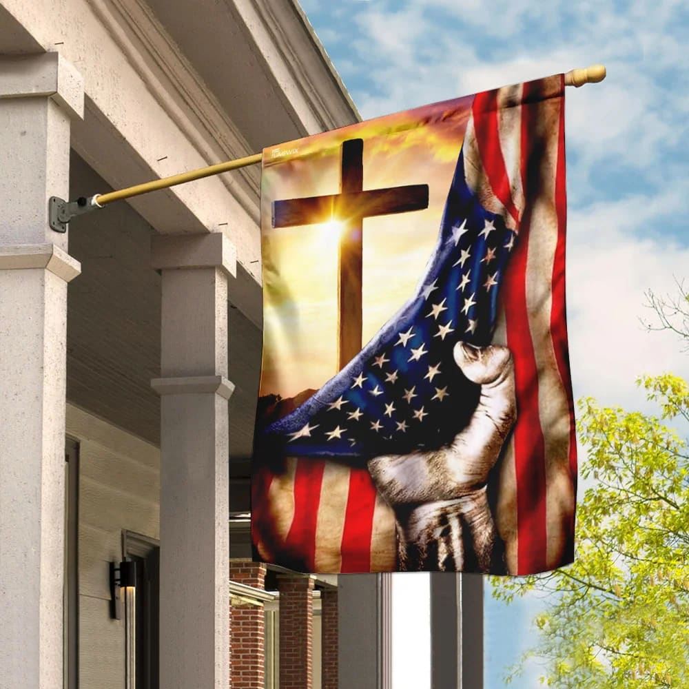 Christian Cross America US House Flags, Christian Flag, Scripture Flag, Garden Banner