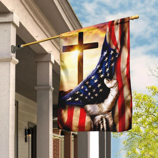 Christian Cross America US House Flags, Christian Flag, Scripture Flag, Garden Banner