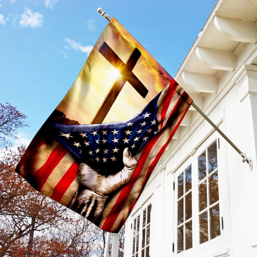 Christian Cross America US House Flags, Christian Flag, Scripture Flag, Garden Banner