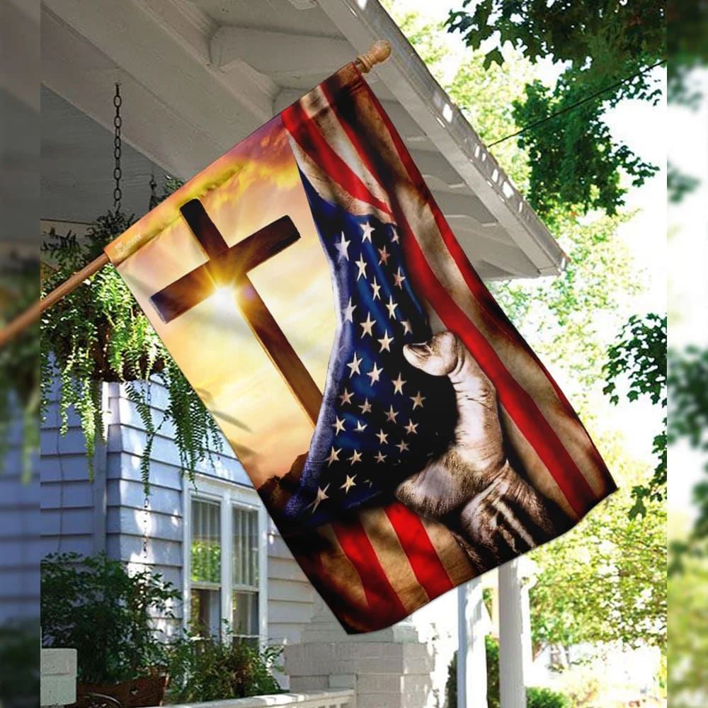 Christian Cross America US House Flags, Christian Flag, Scripture Flag, Garden Banner