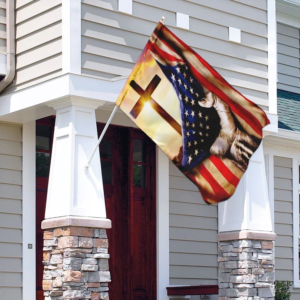 Christian Cross America US House Flags, Christian Flag, Scripture Flag, Garden Banner