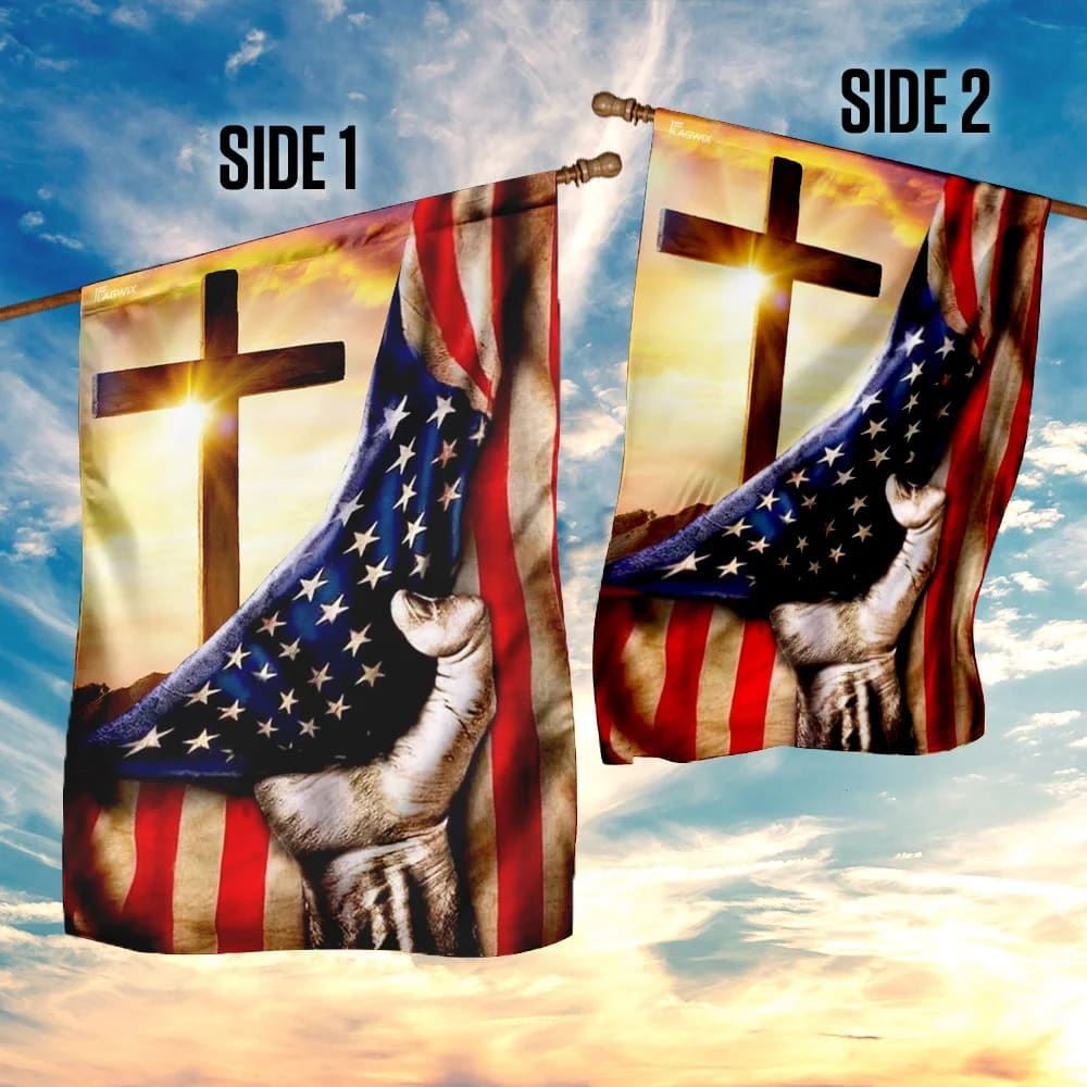 Christian Cross America US House Flags, Christian Flag, Scripture Flag, Garden Banner