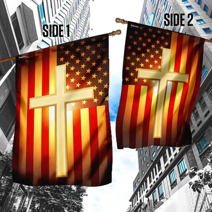Christian Cross American US House Flags, Christian Flag, Scripture Flag, Garden Banner