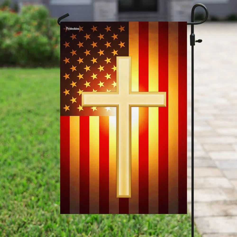 Christian Cross American US House Flags, Christian Flag, Scripture Flag, Garden Banner