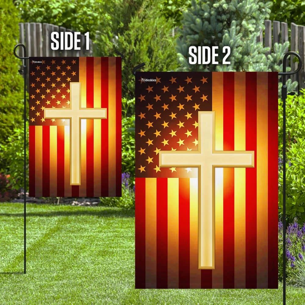 Christian Cross American US House Flags, Christian Flag, Scripture Flag, Garden Banner