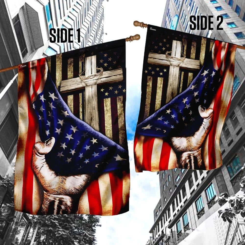 Christian Cross House Flags, Christian Flag, Scripture Flag, Garden Banner