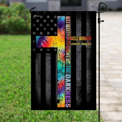 Christian Cross Way Maker Miracle Worker House Flags, Christian Flag, Scripture Flag, Garden Banner