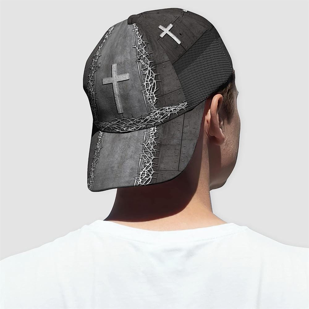 Christian Cross With Crown Of Thorn All Over Print Baseball Cap, God Cap, Gift Ideas For Male