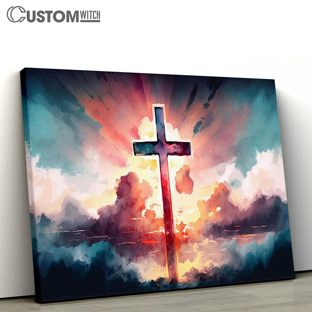 Christian Easter Cross Religious Canvas Pictures - Faith Art - Christian Canvas Wall Art Decor