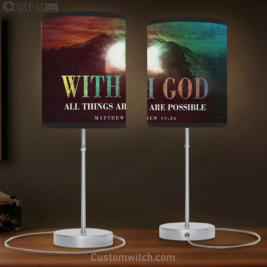 Christian Easter Gifts Matthew 1926 With God All Things Are Possible Table Lamb Gift - Christian Bedroom Decor