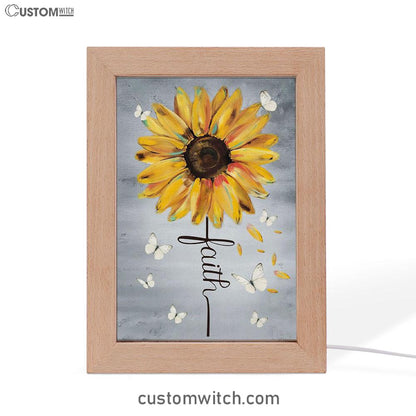 Christian Faith Cross Butterfly Sunflower Frame Lamp Prints - Bible Verse Decor - Scripture Art