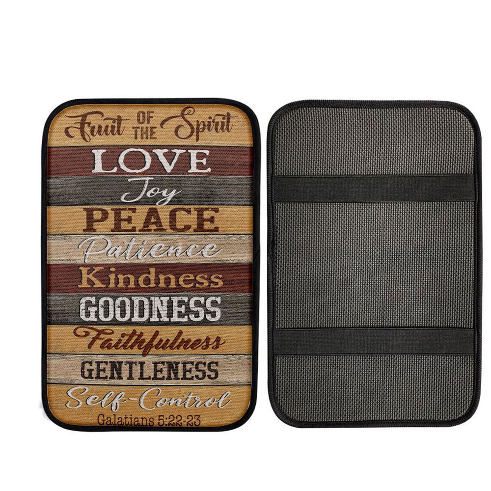 Christian Galatians 522-23 Fruit Of The Spirit Car Center Console Cover, Cross Car Interior Accessories