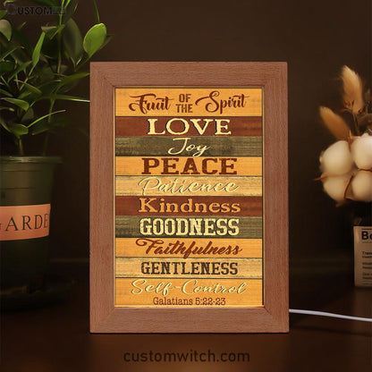 Christian Galatians 522-23 Fruit Of The Spirit Frame Lamp Prints - Bible Verse Decor - Scripture Art