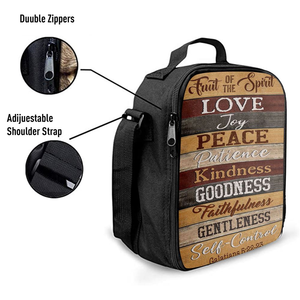 Christian Galatians 522 23 Fruit Of The Spirit Lunch Bag, Christian Lunch Bag For School, Picnic, Religious Lunch Bag