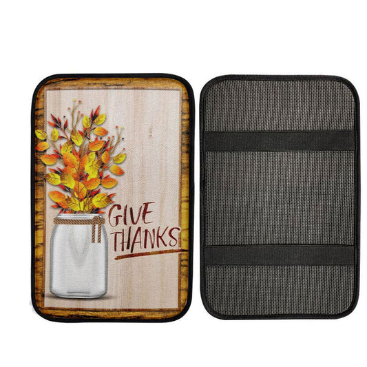 Christian Give Thanks Flowers Car Center Console Cover, Jesus Art, Car Interior Accessories
