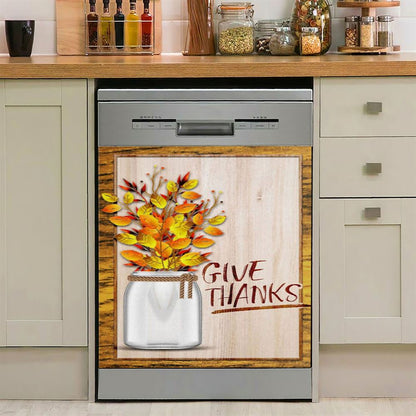 Christian Give Thanks Flowers Dishwasher Cover, Bible Verse Dishwasher Magnet Cover, Scripture Kitchen Decor