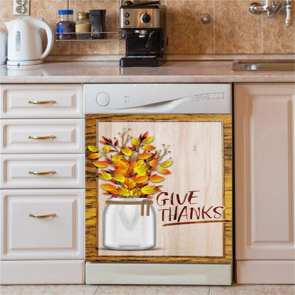 Christian Give Thanks Flowers Dishwasher Cover, Bible Verse Dishwasher Magnet Cover, Scripture Kitchen Decor