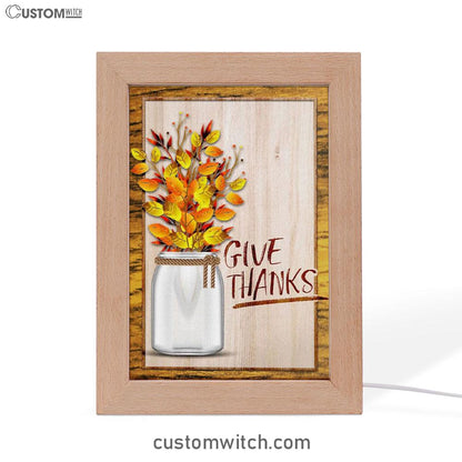 Christian Give Thanks Flowers Frame Lamp Prints - Bible Verse Decor - Scripture Art