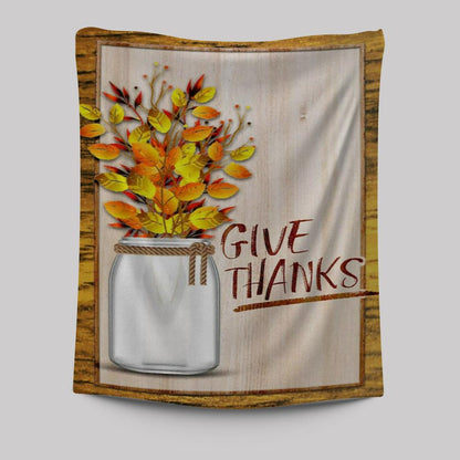Christian Give Thanks Flowers Tapestry Prints - Bible Verse Wall Decor - Scripture Wall Art