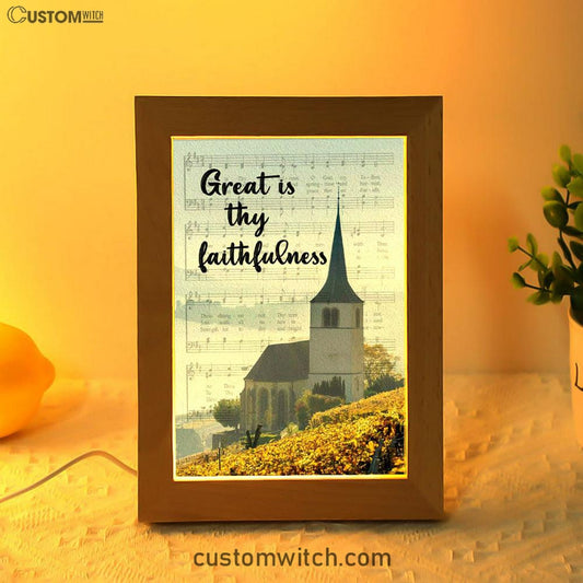Christian Great Is Thy Faithfulness Chapel Christian Night Light - Bible Verse Decor - Scripture Art