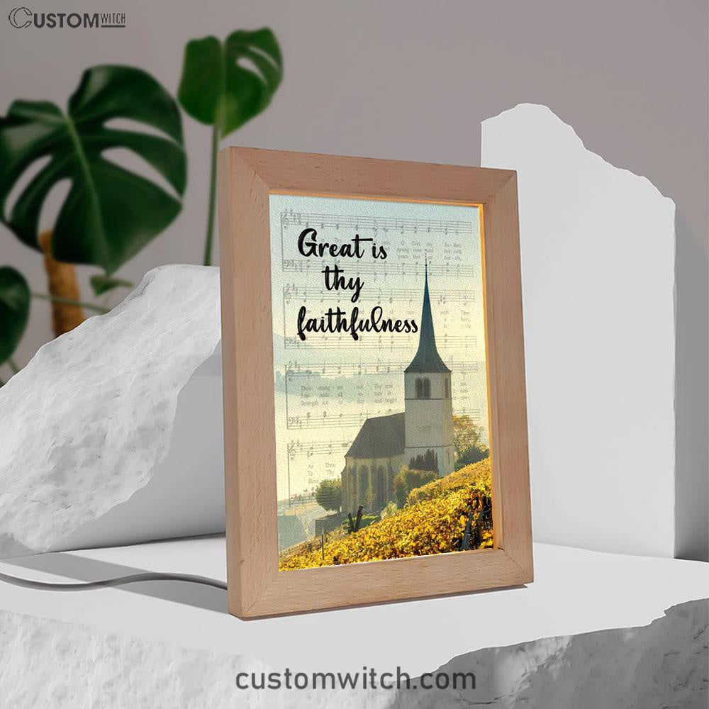 Christian Great Is Thy Faithfulness Chapel Christian Night Light - Bible Verse Decor - Scripture Art