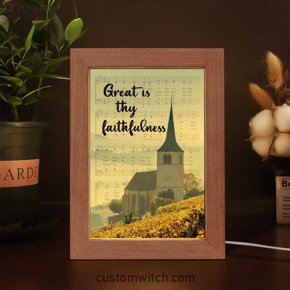 Christian Great Is Thy Faithfulness Chapel Christian Night Light - Bible Verse Decor - Scripture Art