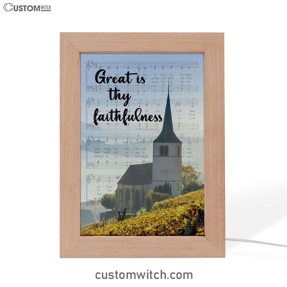Christian Great Is Thy Faithfulness Chapel Christian Night Light - Bible Verse Decor - Scripture Art
