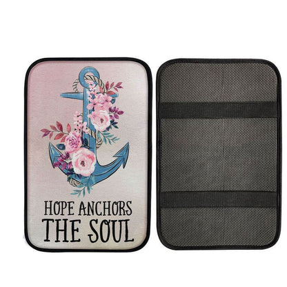 Christian Hebrews 619 Hope Anchors The Soul Flower Car Center Console Cover, Jesus Art, Car Interior Accessories