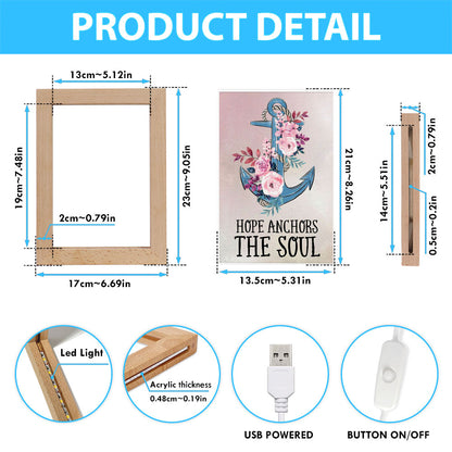 Christian Hebrews 619 Hope Anchors The Soul Flower Frame Lamp Prints - Bible Verse Decor - Scripture Art