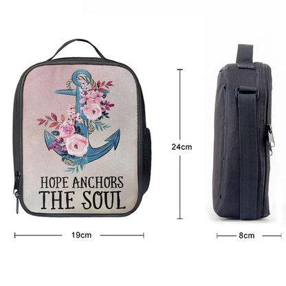 Christian Hebrews 619 Hope Anchors The Soul Flower Lunch Bag, Christian Lunch Bag For School, Picnic, Religious Lunch Bag