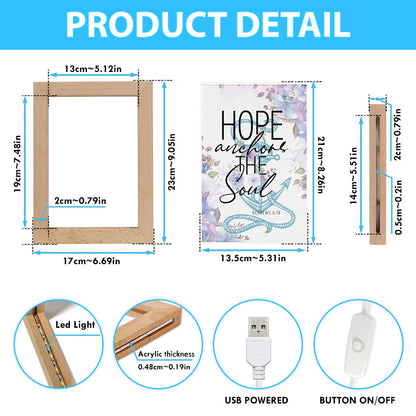 Christian Home Decor Flower Hope Anchors The Soul Frame Lamp Prints - Bible Verse Decor - Scripture Art