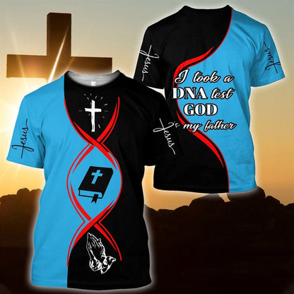 Christian Jesus Dna Test Blue And Black Color Jesus Unisexs All Over Print 3D T-Shirt, Gift For Christian, Jesus Shirt