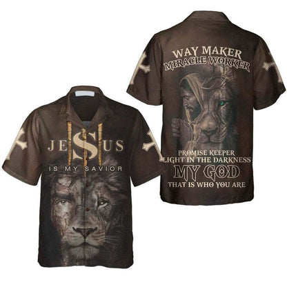 Christian Jesus Is My Savior Bible Verse Way Maker My God That Is Who You Are Hawaiian Shirt, Christian Hawaiian Shirt, Religious Gift