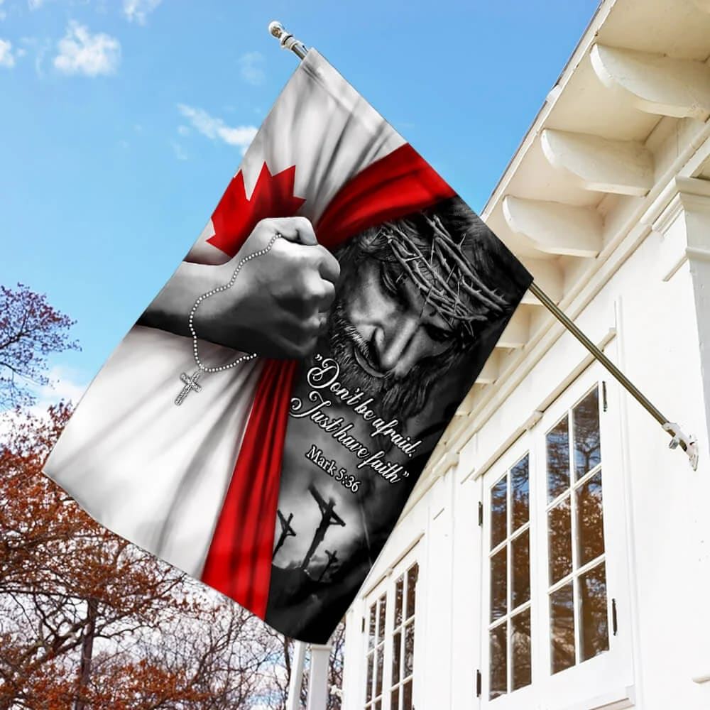Christian Jesus Just Have Faith Canadian House Flags, Christian Flag, Scripture Flag, Garden Banner