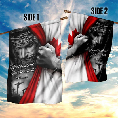 Christian Jesus Just Have Faith Canadian House Flags, Christian Flag, Scripture Flag, Garden Banner