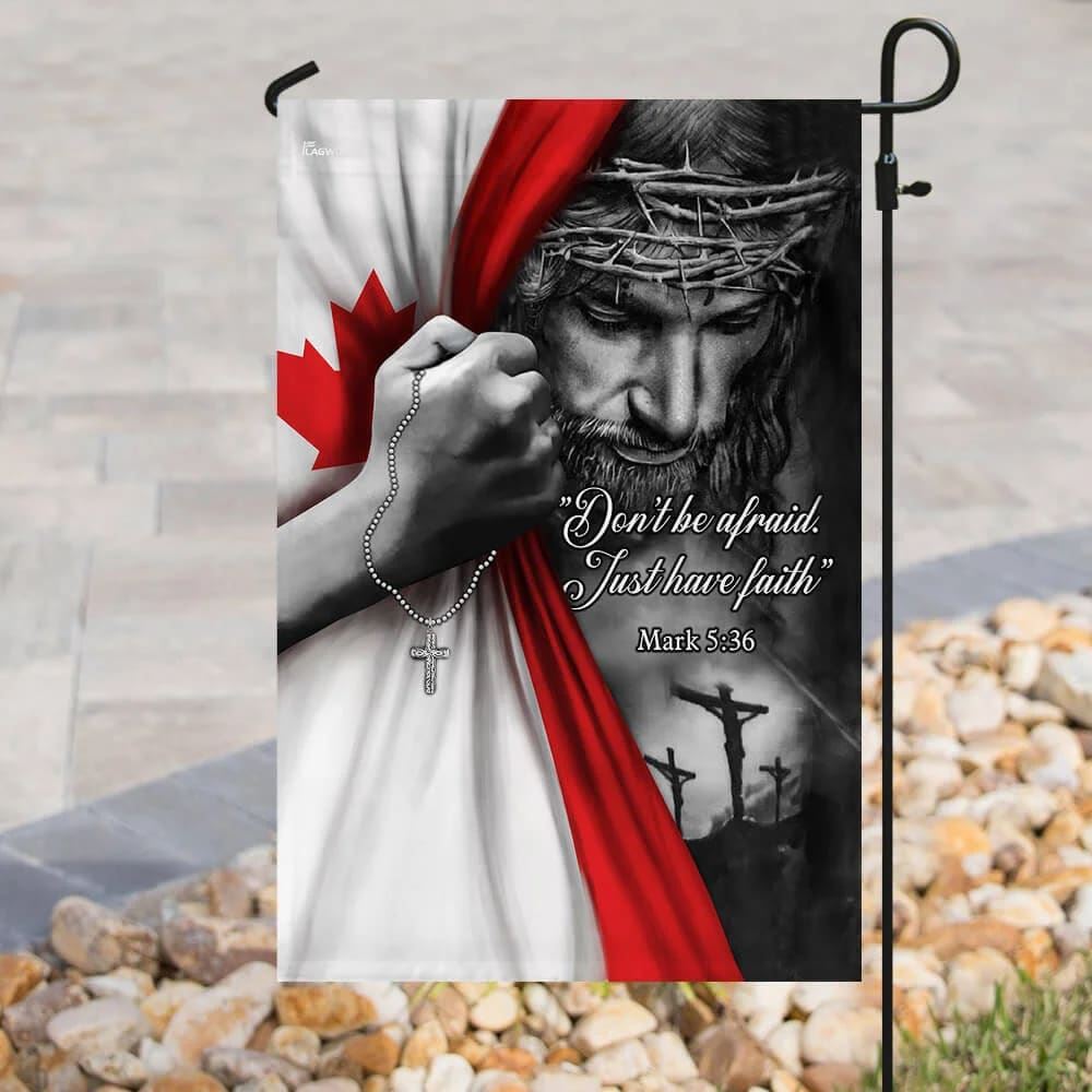 Christian Jesus Just Have Faith Canadian House Flags, Christian Flag, Scripture Flag, Garden Banner