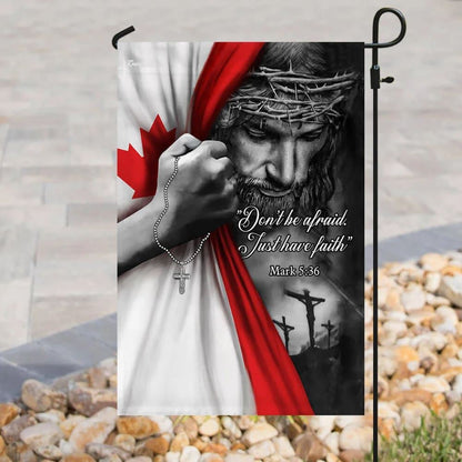 Christian Jesus Just Have Faith Canadian House Flags, Christian Flag, Scripture Flag, Garden Banner
