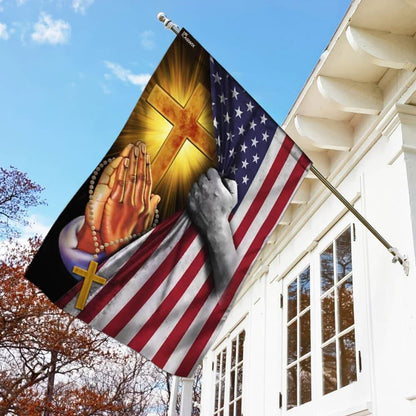 Christian Jesus Pray For America House Flags, Christian Flag, Scripture Flag, Garden Banner