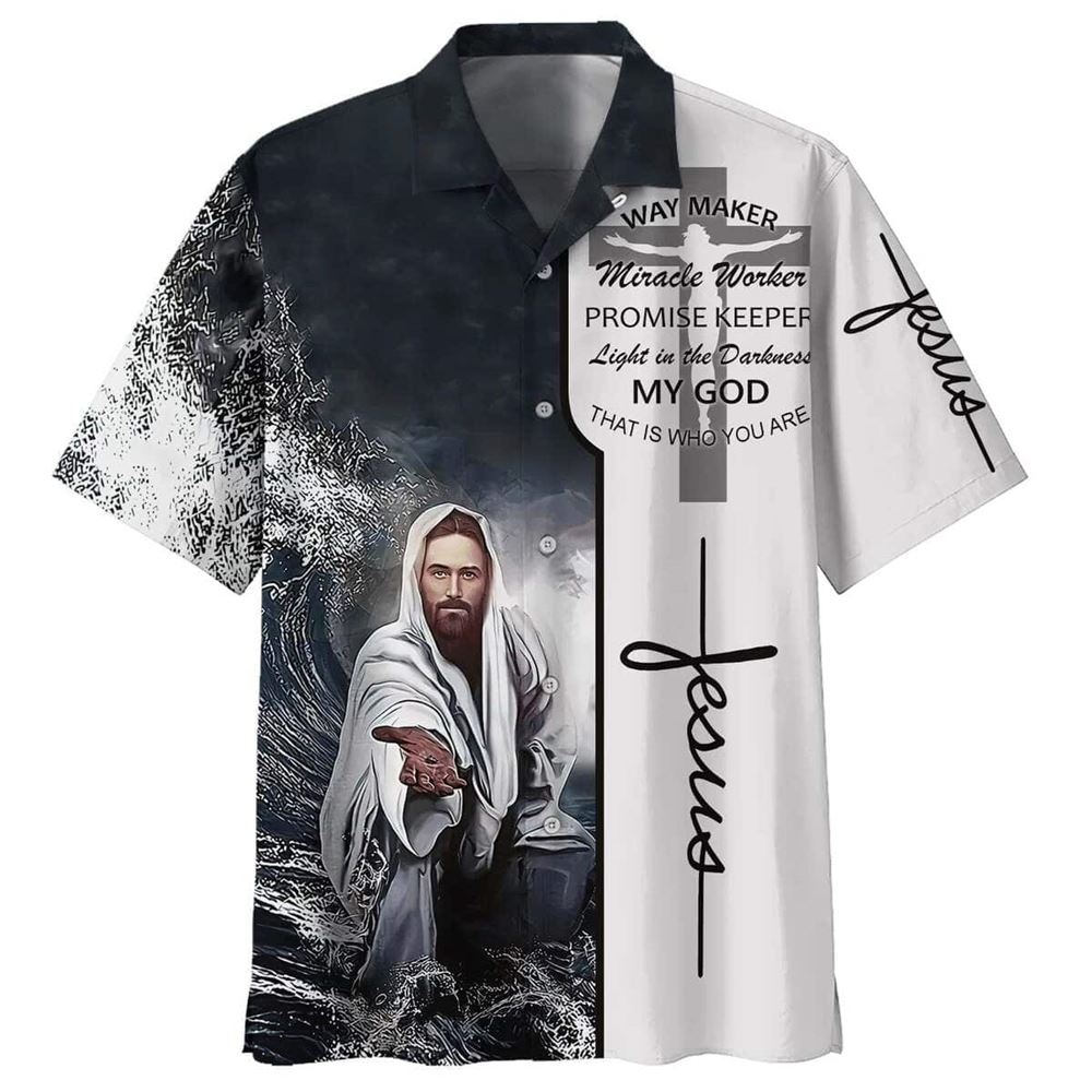Christian Jesus Religious Way Maker Miracle Worker Christian Jesus Religious Hawaiian Shirt, Christian Hawaiian Shirt, Religious Gift