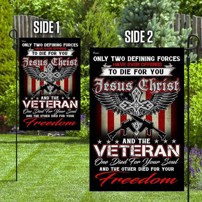 Christian Jesus Veteran House Flags, Christian Flag, Scripture Flag, Garden Banner