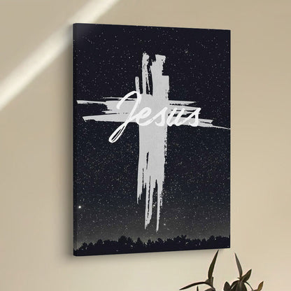 Christian Jesus Word Cross Canvas Prints - Bible Verse Wall Decor - Scripture Wall Art