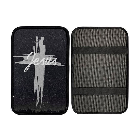 Christian Jesus Word Cross Car Center Console Cover, Cross Car Interior Accessories
